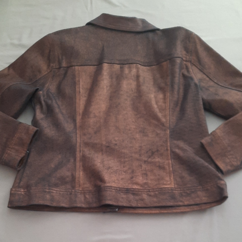 Diane Gilman Dark Brown Embellished Jean Jacket - Size S - Picture 11 of 11